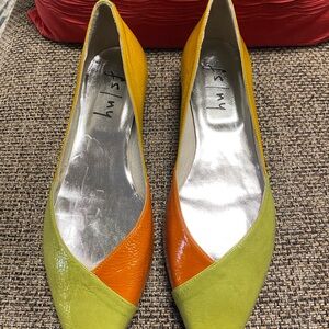 French Sole Yellow, Orange, and Green Flats